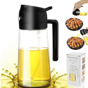 Glass Oil and Vinegar Dispenser, Non-Slip Handle Container for Kitchen Cooking, Oil Dispenser Bottle For Pouring Olive Oil, Vinegar, Soy Sauce.