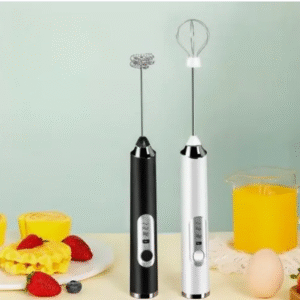 Handheld Milk Frother Rechargeable, 3-Speed Electric Frother for Coffee with 2 Whisks, Coffee Frother Mixer, Stand-up Design, for Cream, Latte, Cappuccino and for Butter Milk