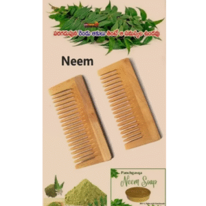Neem Wooden Comb – Nature’s Touch for Healthy Hair (Design no- Comb-4)
