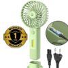 Powerful Rechargeable Handheld Fan | 2-in-1 Cooling & LED Light | USB Charging