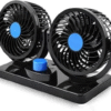 Double headed vehicle fan - 360 degree rotation - Two speed adjustment - for all vehicles