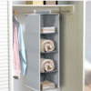 National Mall Non Woven Hanging 4 Shelf/Compartment Clothes Storage Wardrobe Organizer - Gray| Pack of 1 | Non Woven Fabric + Engineered Wood Inside