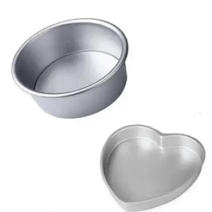 2 PCS HEART AND ROUND SHAPE CAKE MOULDS-PACK OF 2PCS