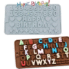 Silicone Alphabet Mould, Numbers Mold, 2 Pcs Non-Stick Baking Mold Silicone Aphabet Letter Mold and Number Chocolate Molds with Happy Birthday Cake Decorating, Jelly Candy, Gummy Mould