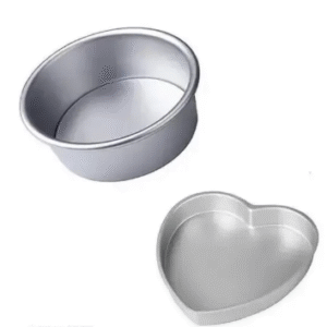 2 PCS HEART AND ROUND SHAPE CAKE MOULDS-PACK OF 2PCS