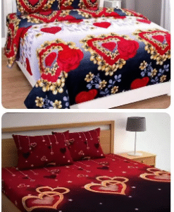 201 Polycotton Double Bed Sheet 90"/90" + 4 Pillow Covers 17"/27"