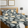Chhabra Texco Fab Glace Cotton King Size All Around Elastic Fitted Double Bedsheet 72'' x 78'' + 8 Inch(Drop) with 2 Pillow Covers (Blue), Fit for 4-8 inch Mattress