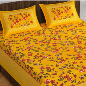 100 %cotton double bed bedsheet with 2 pillow cover