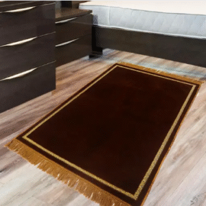 Velvet Prayer Mat 44x28 inches Musalla Janamaz for Namaz Muslim Orange 161046