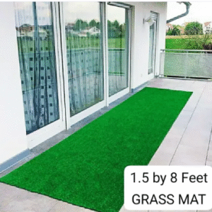High Density 25 mm Green Grass Mat for Room/Door/Balcony/Hotel/Shop Size 1.5 feet by 8 feet Pack of 1