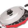 Non-Stick 12 Cavity Appam Patra Paddu Paniyarakkal Maker Chatty Paniyaram Pan Ponganal Baati Litti Baking Pot with Steel Lid