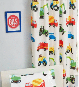3D Digital Printed Tinny Car Polyester Fabric Curtains for Bed Room, Living Room & Kids Room