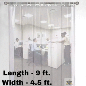 Self Design Premium AC Curtain (Pack of 1) PVC (Thickness 0.15mm), 9 ft Length x 4.5 ft Width with Hooks