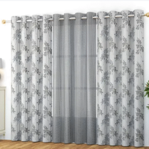 Twig Print Tissue Curtains Set Of 3