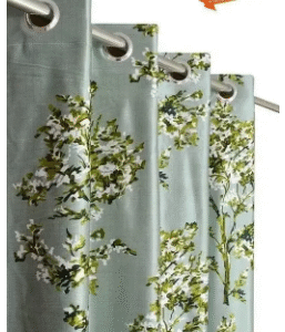 Polyester Full Tree Abstract Room Darkening SingleCurtain for Door, Window,7 Feet, 5 Feet (Green, Pack 1)