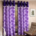 Floral Printed Polyester Curtains Set Door Curtain for Bedroom, Living Room -Set of 2-7ft.