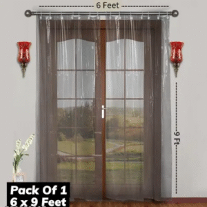 Pack of 1/6x9feet/0.15MM THICKNESS AH DECOR PVC AC Curtain & PVC SHOWER CURTAIN / Plastic Curtain