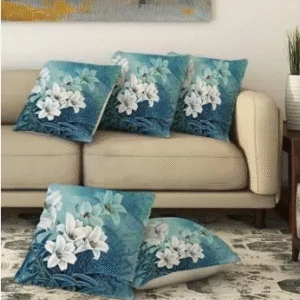 Fancy Digital Design Decorative Cushion Covers (16x16 Inch) (Set of 5 Cushion Covers)