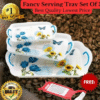 Serving Tray Set of 3 Pcs with Rectangular Shape and Printed Design, Pack of 3 Tray Set -(Large, Medium and Small Length of 41, 34 and 26 cm) (BLACK) (FREE VEG PEELER)16