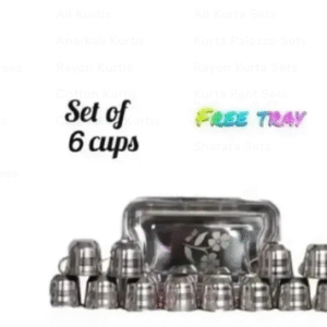 Free Stainless steel tray with 6 pcs cup