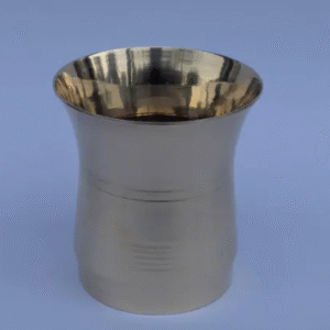HD Brass Lassi Glass, Drinkware & Serveware for Lassi, Milk, and Water, Height-10 Cms, Volume-400 ml