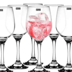 Wine Glasses Set of 6, 300 ml, Heavy Glasses For Drinking Red, White Wine Glasses, Juice, Cocktail, Gift, Water