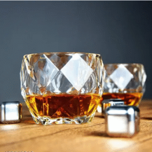 Italian Premium Glass Whiskey Glasses Set of 2, Clear, 350 ml, Whisky Glass Bowl