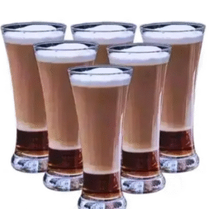 present 6 pcs crystal clear round shape glass for juice and brevrage purpose
