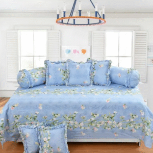 Decorative Frill Designer Diwan Set (1 Diwan Bedsheet , 2 Bolster Cover , 5 Cushion Cover (Pack of 8 Pieces)