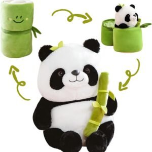 Cute Panda Plush with Bamboo