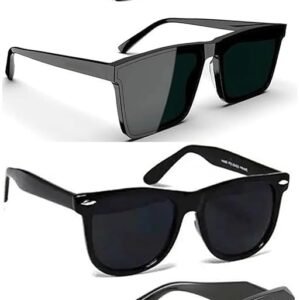 IFLASH Rectangular Sunglasses Retro Fashion Shades for Men & Women (Pack of 4)