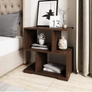 Deion Night Stand & End Table Organiser - DIY Space Saver Storage Organizer - Bedside Furniture for Bedroom,Living Room,Hallway|Home Decor Items (Brown)