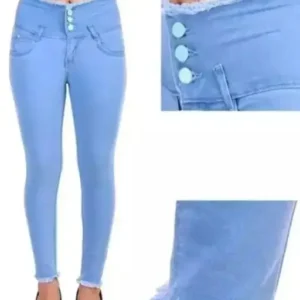 WOMENS 3-BUTTON PLAIN JEANS FOR WOMEN PLUS SIZE WOMEN AND GIRL