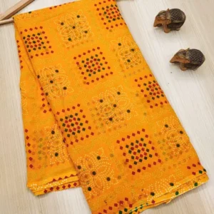 WB SHYAMSUNDAR YELLOW Georgette Saree