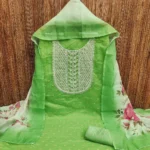PiRN HEAVY CHANDERI BUTTI WITH NECK EMBROIDERY 🧵 WORK 1.9 MTS* INNER