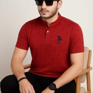 Red Color Half Sleeves T-Shirts For Men's