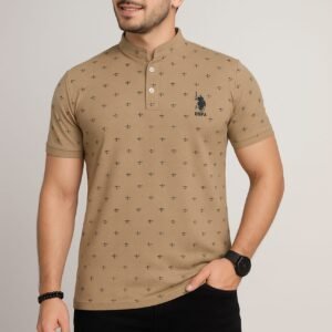 Light Brown Half Sleeves T-Shirts For Men's