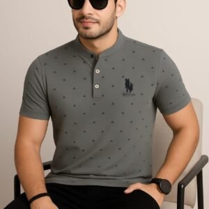 Grey Color Half Sleeves T-Shirts For Mens