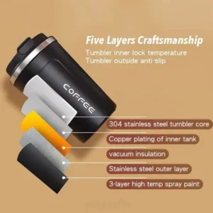 vacuum insulated coffee mug with temperature display 380 ml