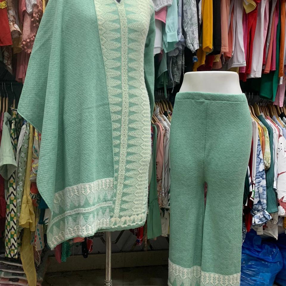 designer kurti palazzo with dupatta set