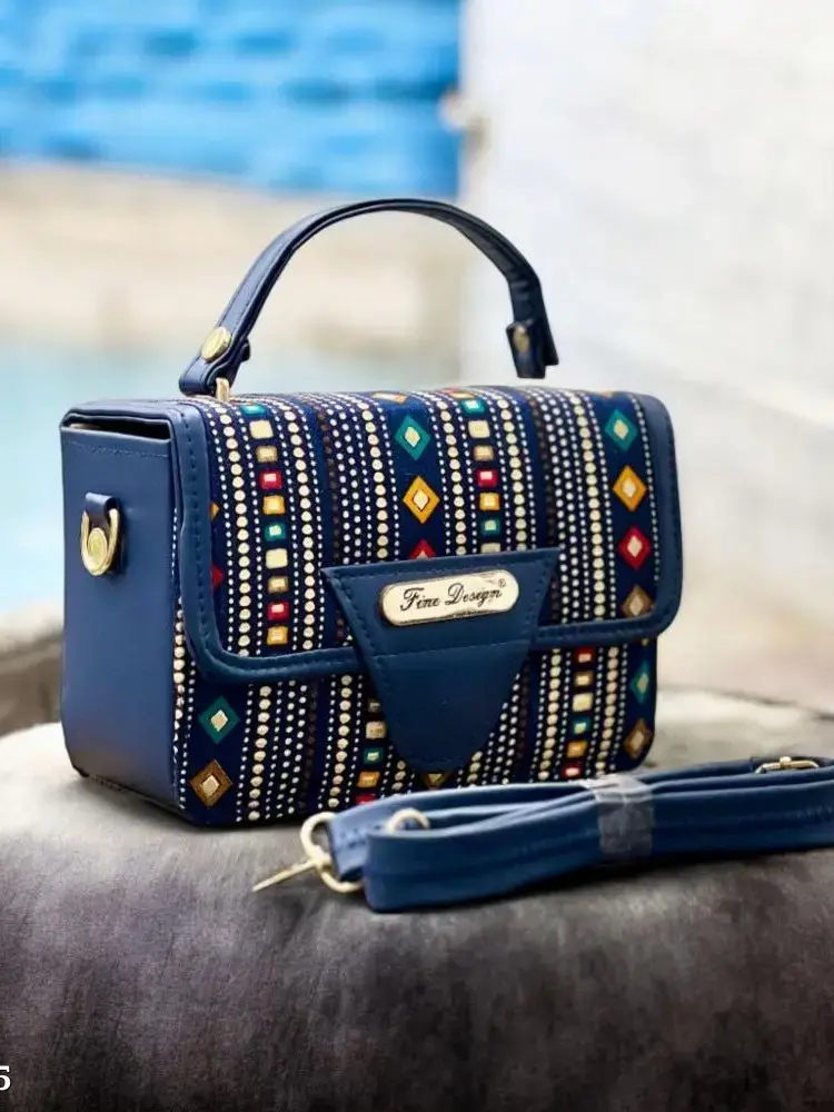 women jacquard print sling bag