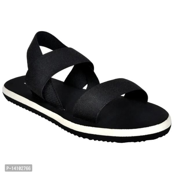 grey colour elastice men sandal sdl 06 black