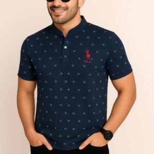 Deep Blue Half Sleeves Men's T-Shirts