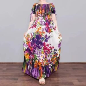 multicolour floral maxi dress