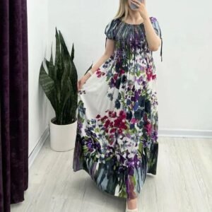 multicolour floral maxi dress