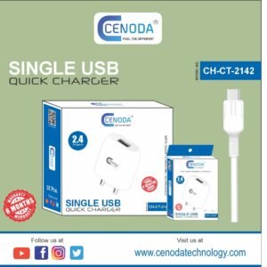CENODA CT 2142 SINGLE USB QUICK CHARGER TYPE-C