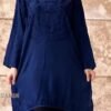 Navy Blue Embroidered Tunic.