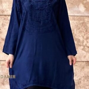 Navy Blue Embroidered Tunic.