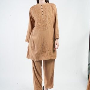 Brown Embroidered Co-ord Set.