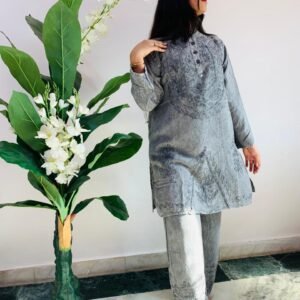 Grey Embroidered Co-ord Set.